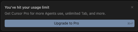 Cursor payment declined screenshot